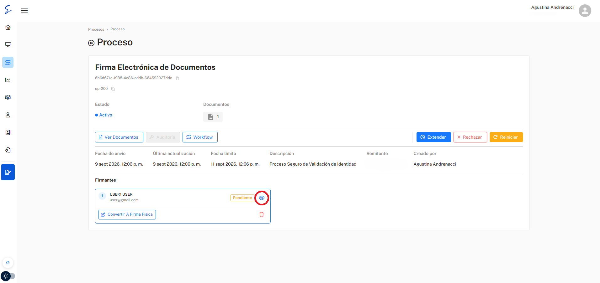 Modificar email del firmante