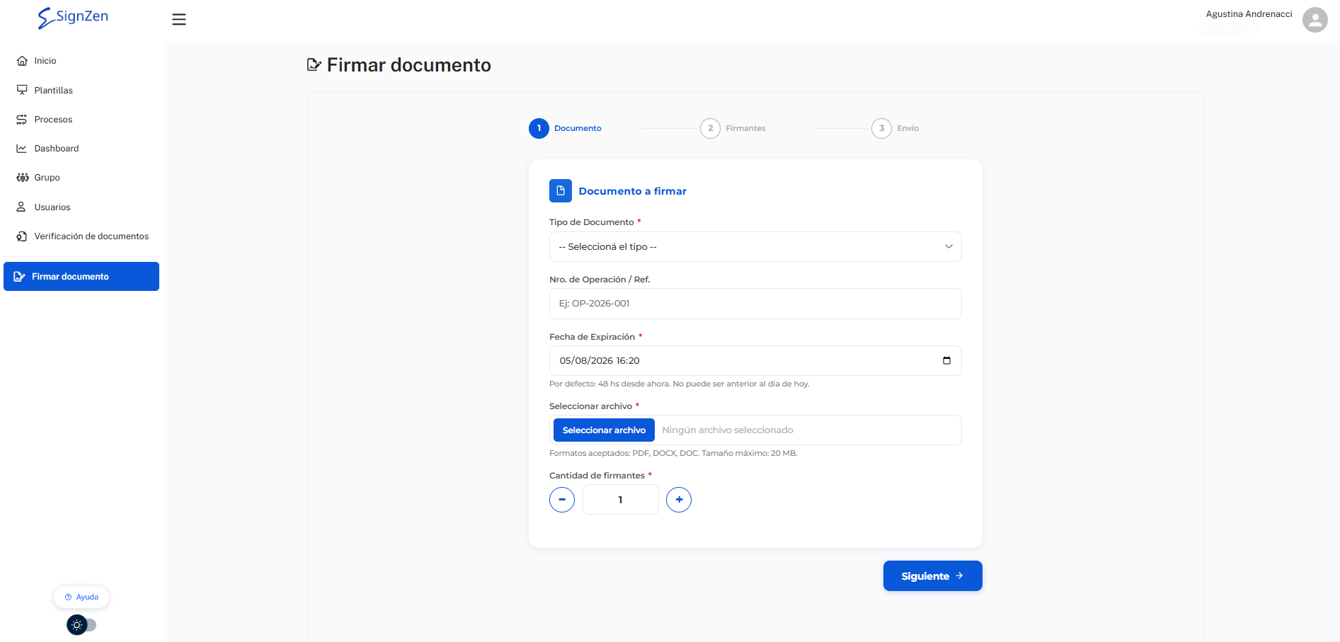 Firmar Documento
